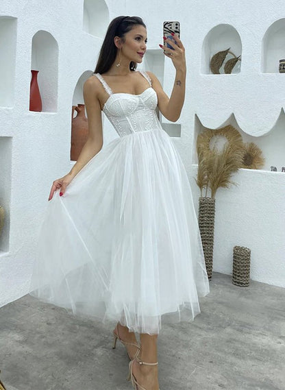 A-line Sweetheart symmetrical Satin Wedding Dresses with Cascading Ruffles