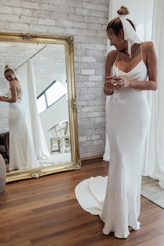 Spaghetti Straps Mermaid Wedding Dresses