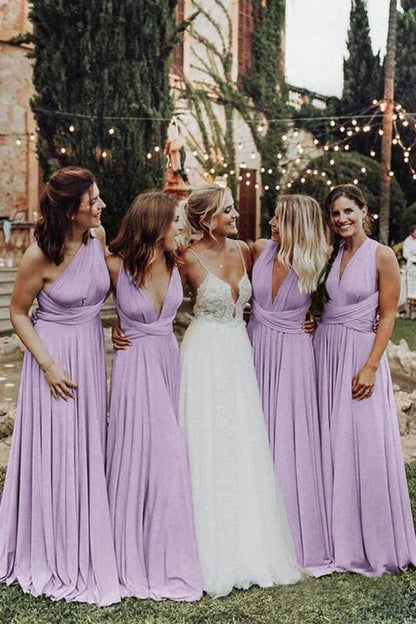 Elegant Chiffon Floor Length Long Bridesmaid Dresses