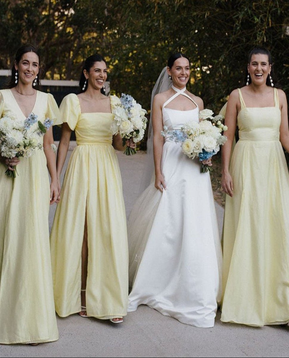 Chic A-line Daffodi Long Bridesmaid Dresses