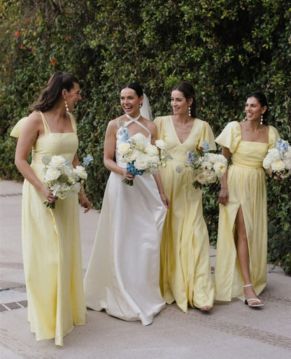Chic A-line Daffodi Long Bridesmaid Dresses
