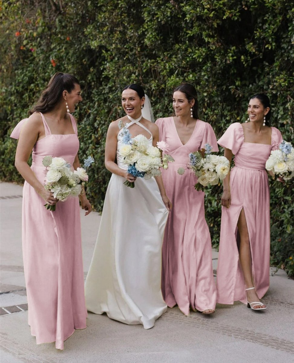 Chic A-line Daffodi Long Bridesmaid Dresses