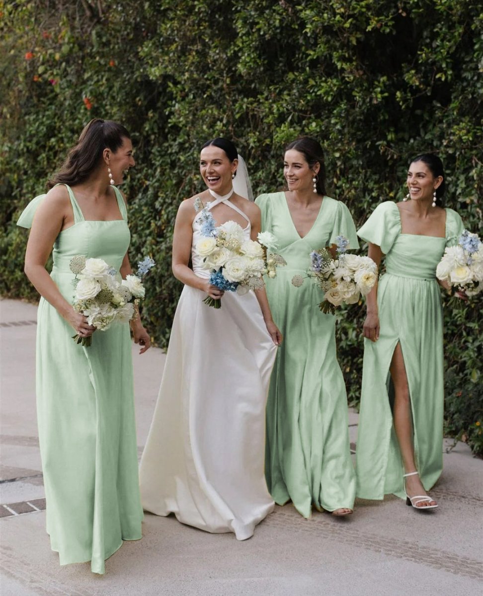 Chic A-line Daffodi Long Bridesmaid Dresses