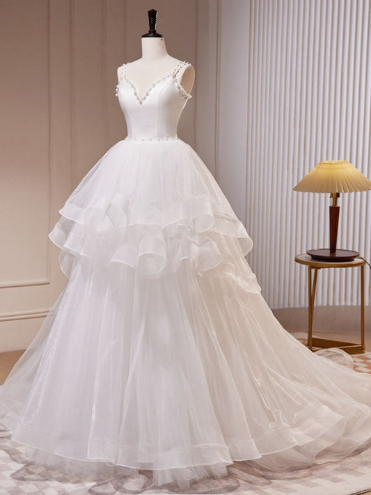 Quinceanera Dresses A-line Tulle Long Prom Dresses Tulle Sweet Dresses