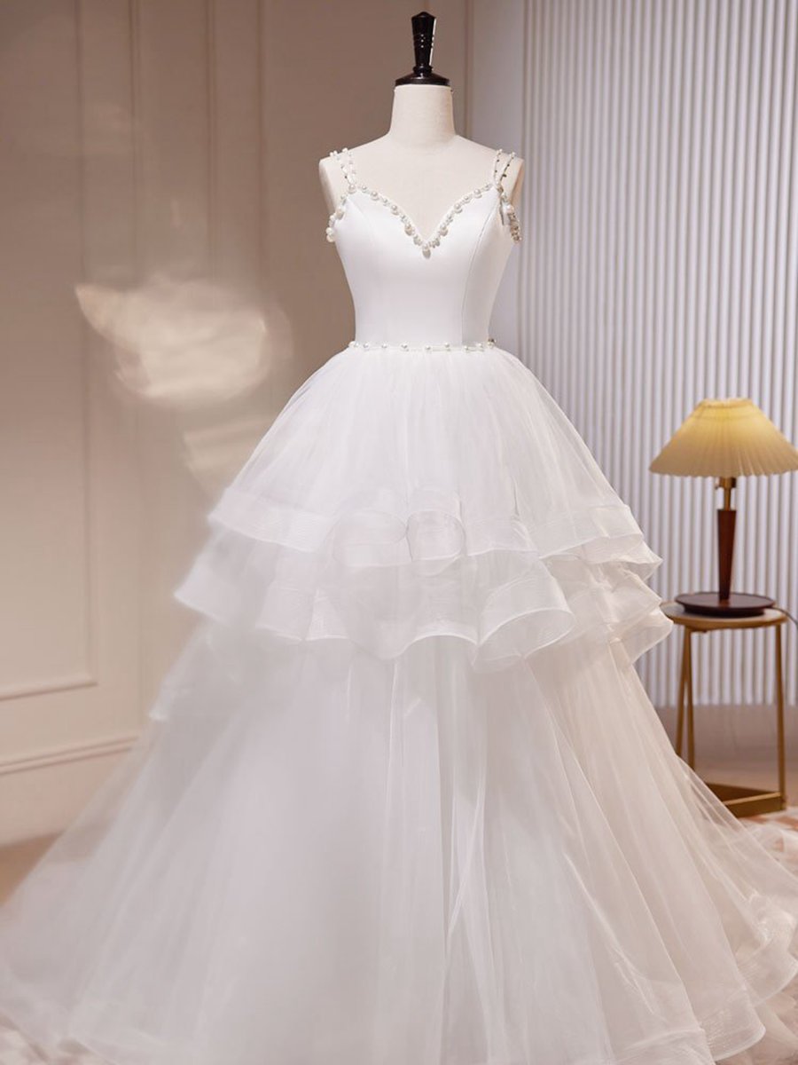 Quinceanera Dresses A-line Tulle Long Prom Dresses Tulle Sweet Dresses