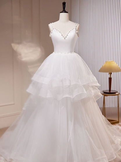 Quinceanera Dresses A-line Tulle Long Prom Dresses Tulle Sweet Dresses