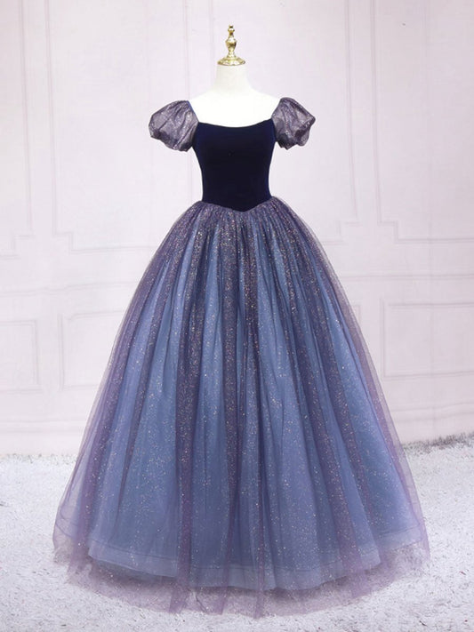 Quinceanera Dresses Tulle Long Prom Dresses Shiny Tulle Formal Gown Sweet Dresses