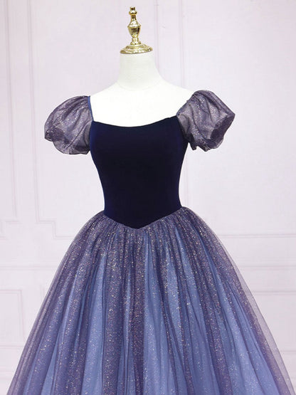 Quinceanera Dresses Tulle Long Prom Dresses Shiny Tulle Formal Gown Sweet Dresses