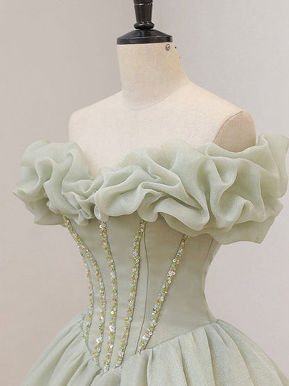 Quinceanera Dresses Long Prom Dresses Tulle Formal Sweet Dresses with Beading