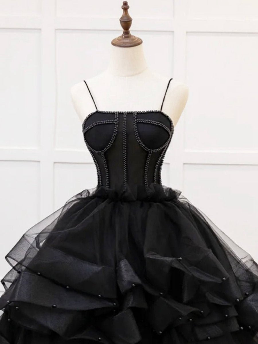Quinceanera Dresses A-line Tulle Beads Long Prom Dresses Sweet Dresses