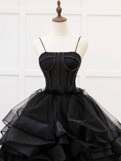 Quinceanera Dresses A-line Tulle Beads Long Prom Dresses Sweet Dresses