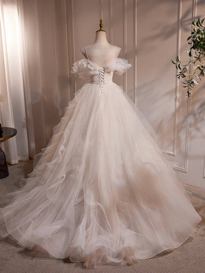 Quinceanera Dresses A-line Off Shoulder Long Prom Dresses Long Tulle Sweet Dresses