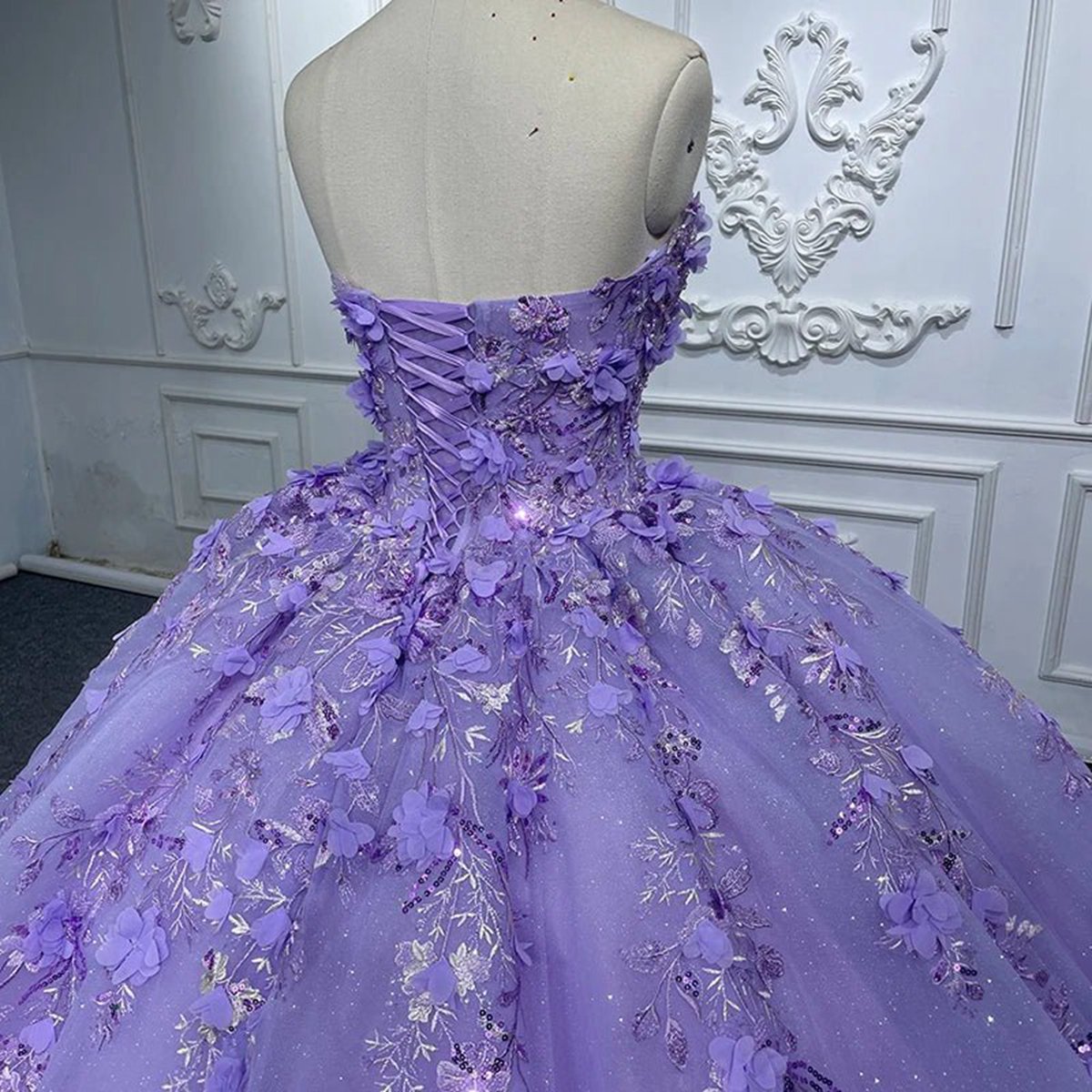 Quinceanera Dresses Elegant Party Princess Dresses Pearls Strapless Evening Gown Appliques Ball Gown