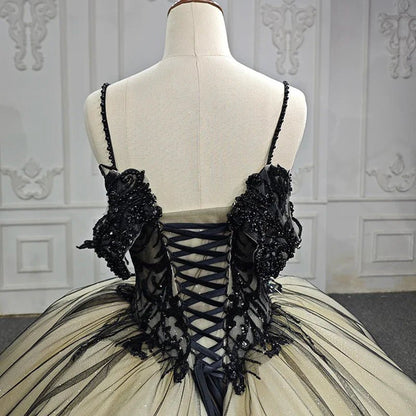 Spaghetti Straps Embroidery Lace Quinceanera Dresses
