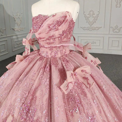 Romantic beading Quinceanera Dresses Sequined Sleeveless with Bowknot