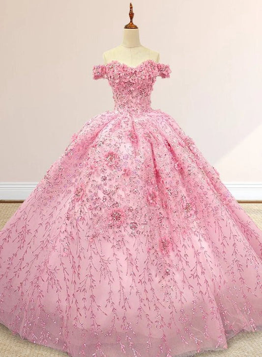 Luxury A-line Appliques Off the Shoulder Sweet Quinceanera Dresses with Beading