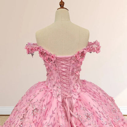 Luxury A-line Appliques Off the Shoulder Sweet Quinceanera Dresses with Beading