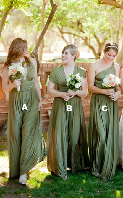 Jersey Simple Garden Bridesmaid Dresses with Open Back and Sash