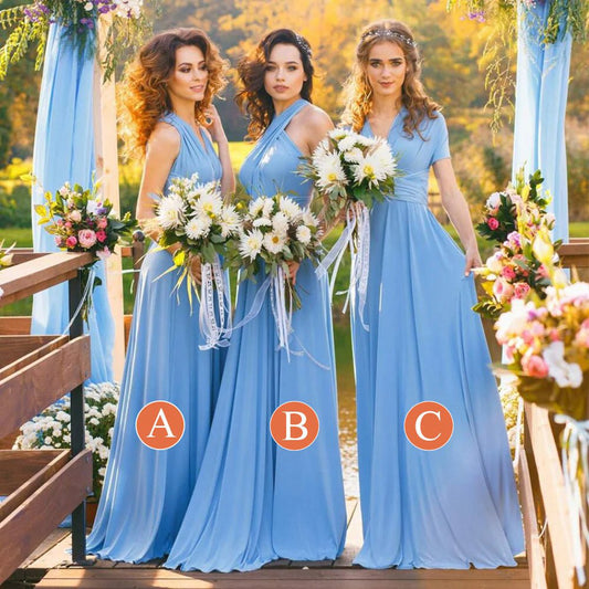 A-line Chiffon Convertible Bridesmaid Dresses