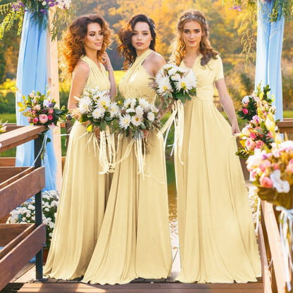 A-line Chiffon Convertible Bridesmaid Dresses