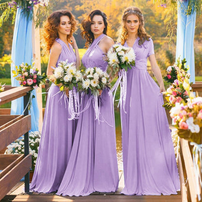 A-line Chiffon Convertible Bridesmaid Dresses