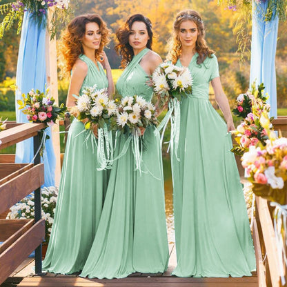 A-line Chiffon Convertible Bridesmaid Dresses