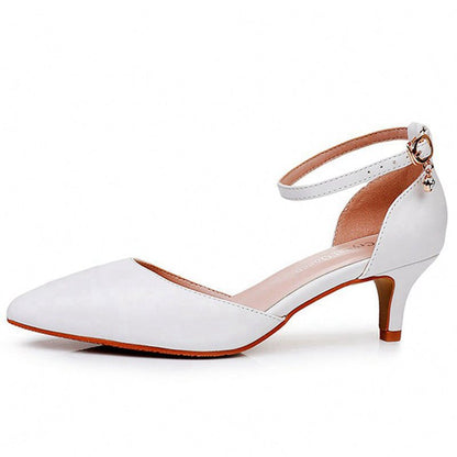 Mid Heel Matte Pointed Toe PU Wedding Shoes