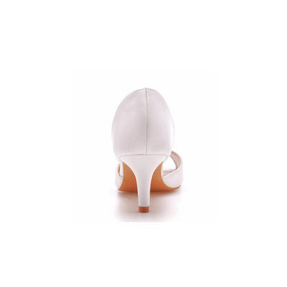 Peep Toe Satin Slip On Shoes High Heel