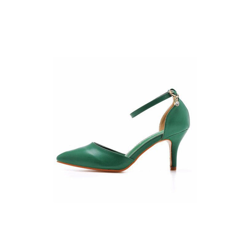 Women's Wedding Shoes Pointed Toe Ankle Strap Stiletto Heels