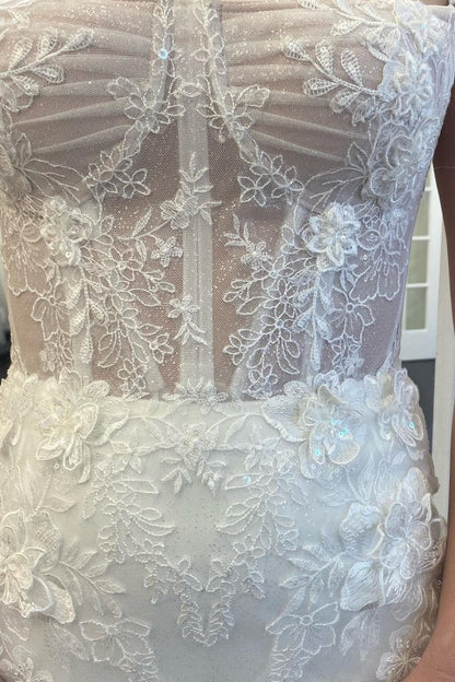 Lace Spaghetti Straps Mermaid Long Wedding Dresses