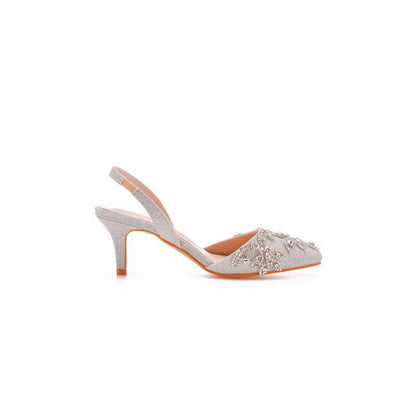 Pointed Toe rhinestone Glitter Slingback Pumps