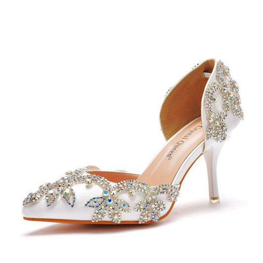 Woman's Wedding Shoes Pointed Toe rhinestone Stiletto