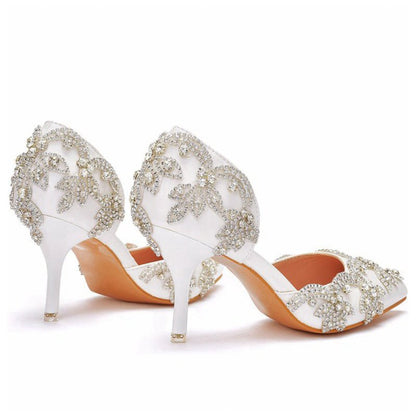 Woman's Wedding Shoes Pointed Toe rhinestone Stiletto