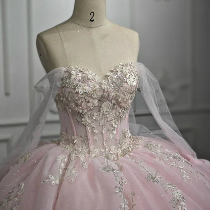 Ball Gown Lace Strapless Sleeveless Quinceanera Dresses