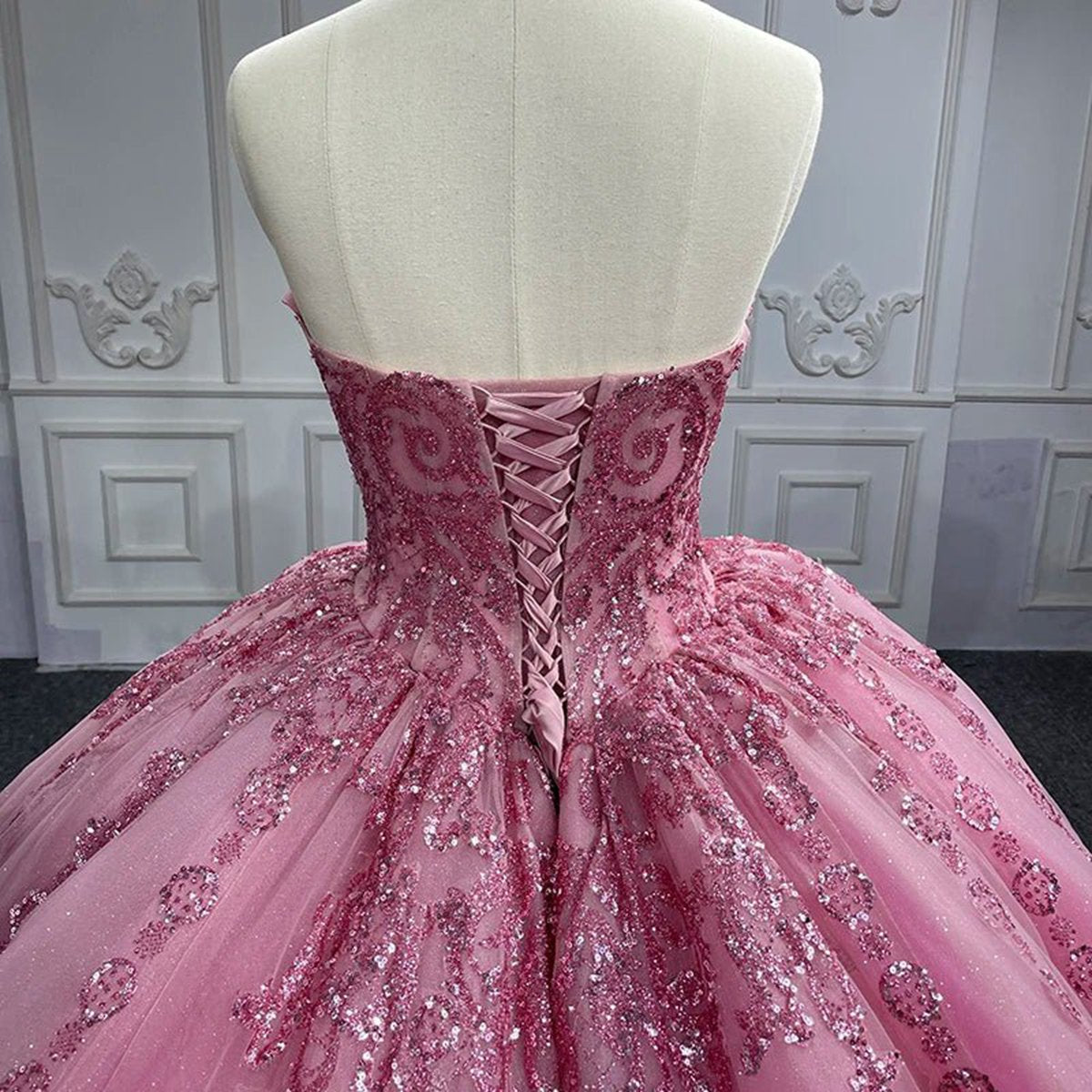 Quinceanera Dresses Romantic Court Train Ball Gown Strapless Pleated