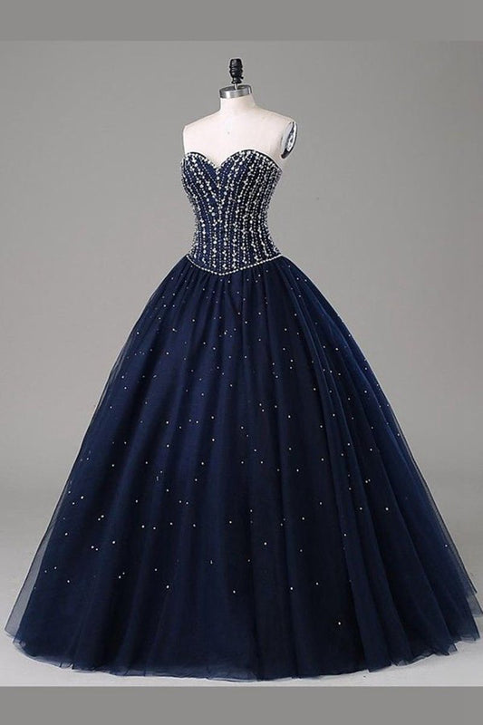 Quinceanera Dresses Ball Gown Floor Length Sweetheart Sleeveless Mid Back Prom Dresses