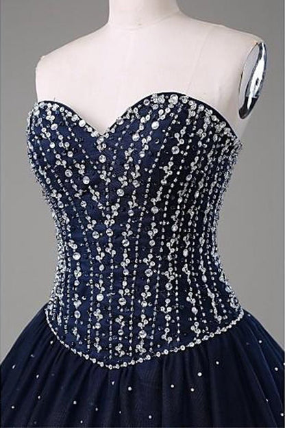 Quinceanera Dresses Ball Gown Floor Length Sweetheart Sleeveless Mid Back Prom Dresses