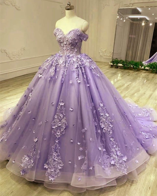 Lace Off the Shoulder Ball Gown Quinceanera Dresses