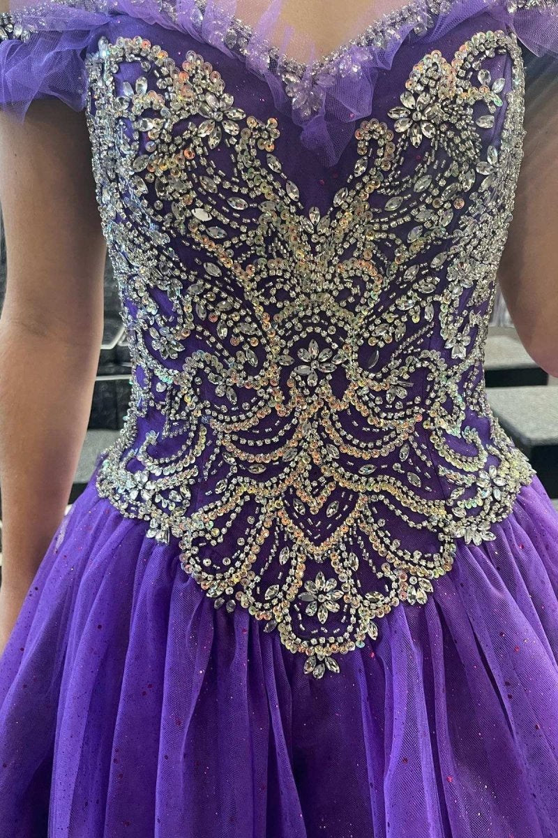 Quinceanera Dresses Princess Beaded Off-the-Shoulder Ball Gown