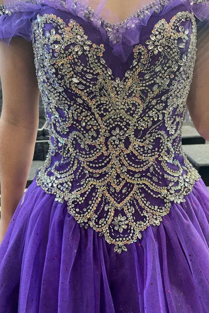 Quinceanera Dresses Princess Beaded Off-the-Shoulder Ball Gown
