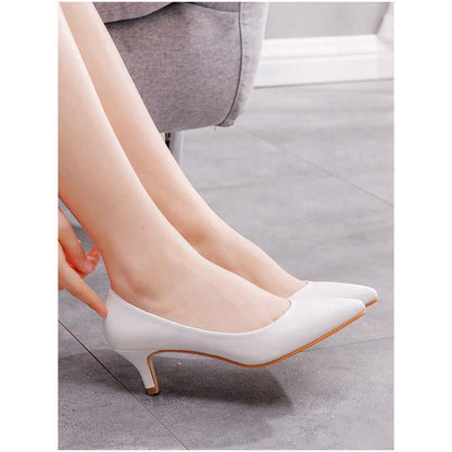Simple Kitten Heels Pointed Toe Women's Shoes