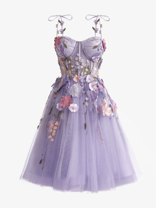 A-line Bloom Mini Homecoming Dresses
