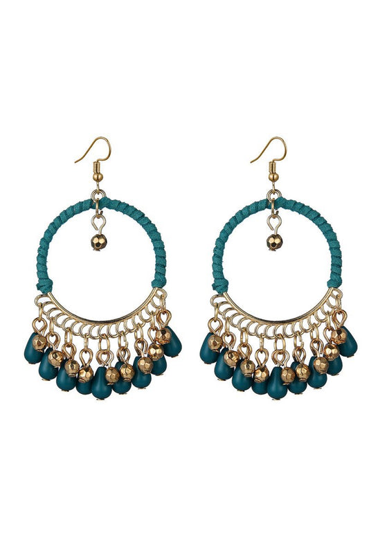 Peacock Boho Hoop Drop Earring