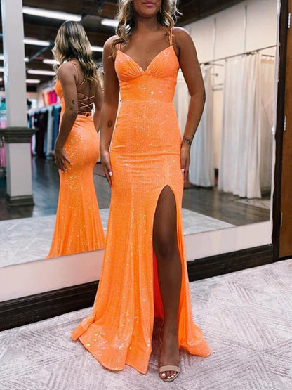 Sparkly Sequins Mermaid Long Prom Dresses