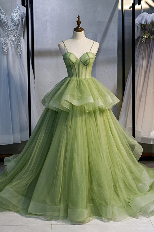 Sweetheart Tulle Long Prom Dresses Beautiful A-line Evening Graduation Dresses