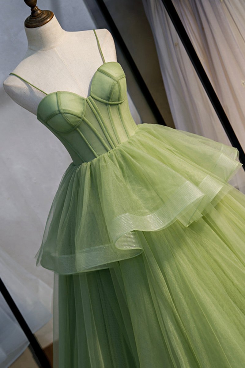 Sweetheart Tulle Long Prom Dresses Beautiful A-line Evening Graduation Dresses