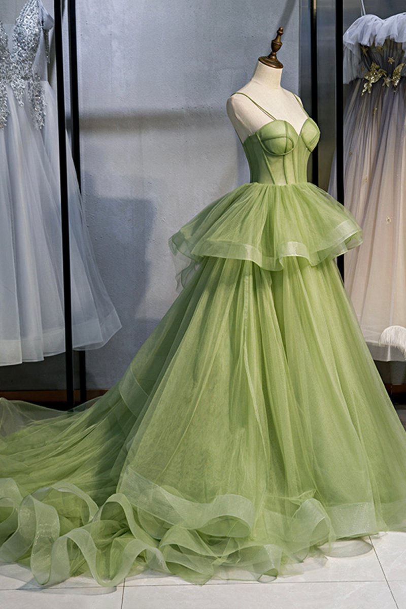 Sweetheart Tulle Long Prom Dresses Beautiful A-line Evening Graduation Dresses