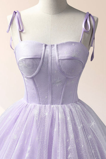 Tulle Straps Floor Length Evening Dresses A-line Prom Dresses