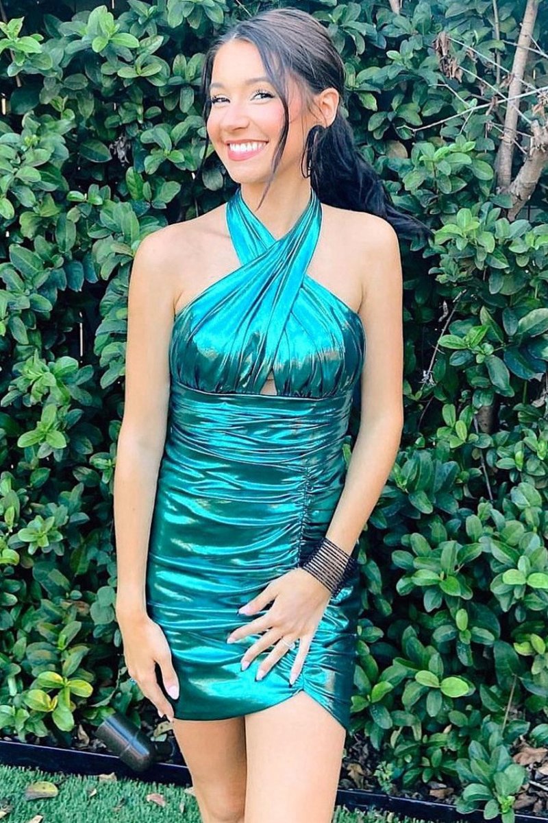 Halter Ruched Short Party Dresses