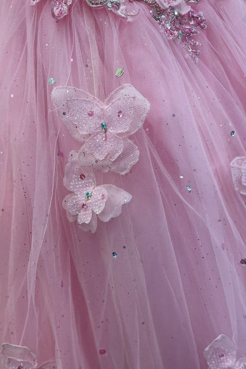Tulle Floral Appliques Sweetheart Lace-Up Quinceanera Dresses